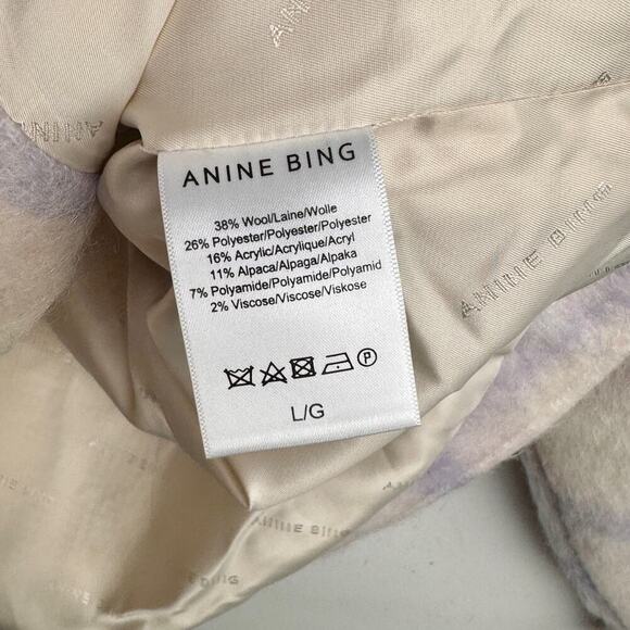 NWT Anine Bing Phoebe Jacket in Lavender and Cream Size L - Picture 12 of 14
